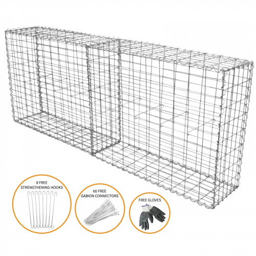 2 Cestas de Acero Galvanizado de Exterior Jaulas para Decoración 100 x 80 x 30cm