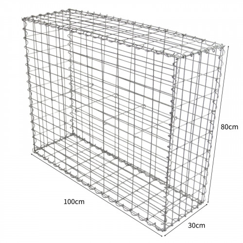 2 Cestas de Acero Galvanizado de Exterior Jaulas para Decoración 100 x 80 x 30cm