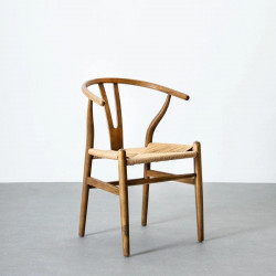 4 sillas de comedor Ming de madera de olmo marrón oscuro