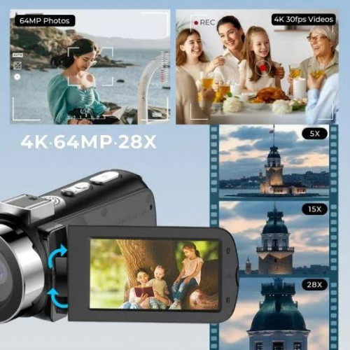 4K Videocámara 64MP Zoom 28X