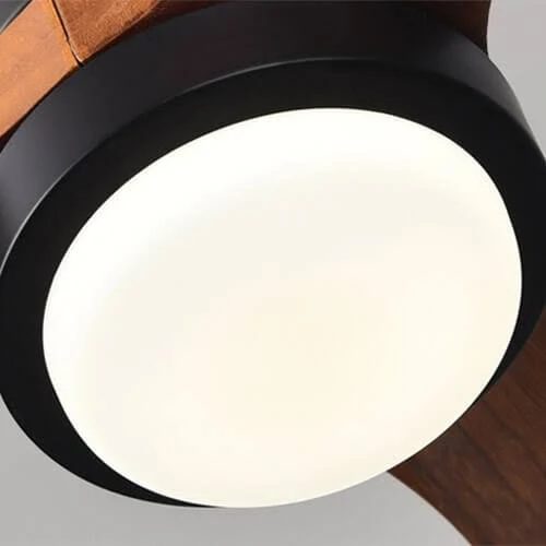 52-Inch Modern Ceiling Fan with Light and Walnut Blades