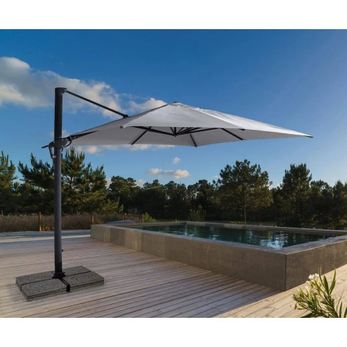 Abitare Sombrilla con brazo de jardín de aluminio antracita