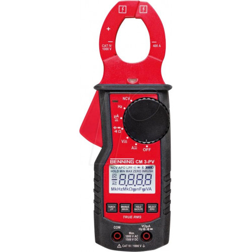 Abrazadera CM 3-PV, TRMS, DIGITAL, AC/DC, hasta 400A.