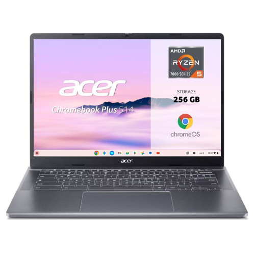 Acer Chromebook Plus 514 - Ordenador Portátil con Gemini 14'' AMD Ryzen 5 7520C, 16GB, 256GB SSD, ChromeOS con la IA de Google, Color Gris Gris
