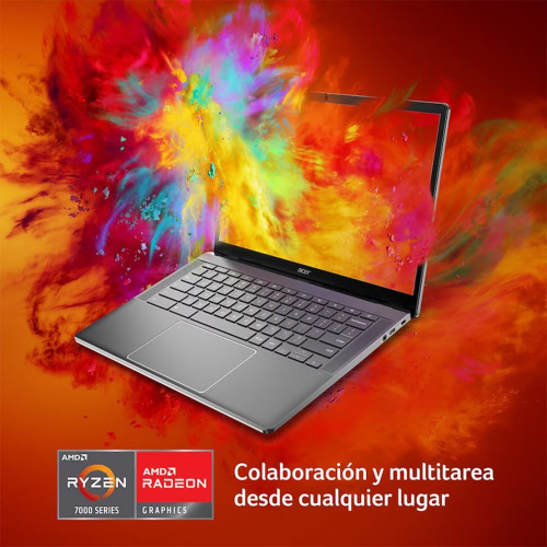 Acer Chromebook Plus 514 - Ordenador Portátil con Gemini 14'' AMD Ryzen 5 7520C, 16GB, 256GB SSD, ChromeOS con la IA de Google, Color Gris Gris