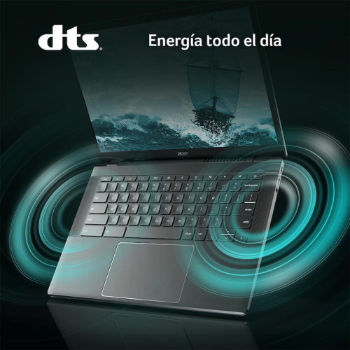 Acer Chromebook Plus 514 - Ordenador Portátil con Gemini 14'' AMD Ryzen 5 7520C, 16GB, 256GB SSD, ChromeOS con la IA de Google, Color Gris Gris