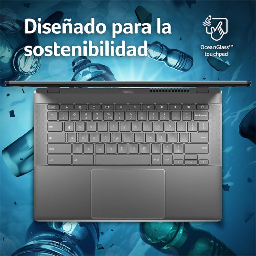 Acer Chromebook Plus 514 - Ordenador Portátil con Gemini 14'' AMD Ryzen 5 7520C, 16GB, 256GB SSD, ChromeOS con la IA de Google, Color Gris Gris