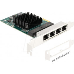 Adaptador de red, PCIe, Gigabit Ethernet, 4x RJ45