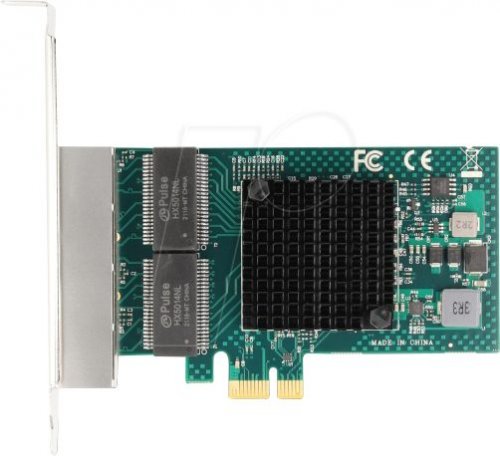 Adaptador de red, PCIe, Gigabit Ethernet, 4x RJ45