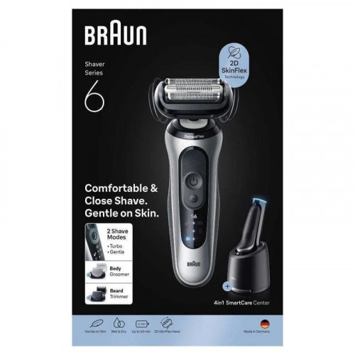 Afeitadora Braun Series 6 62-S7650cc Plata con Centro SmartCare y 2 Accesorios