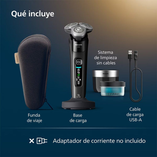 Afeitadora eléctrica Philips i9000, máquina de afeitar hombre en seco y mojado, centro de limpieza, base carga