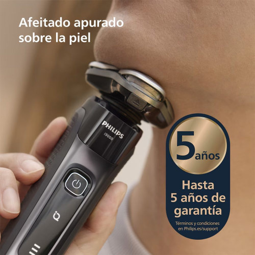 Afeitadora eléctrica Philips i9000 Prestige, máquina de afeitar hombre en seco y mojado, base de carga, estuche de viaje, centro de limpieza