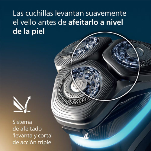 Afeitadora eléctrica Philips i9000 Prestige, máquina de afeitar hombre en seco y mojado, base de carga, estuche de viaje, centro de limpieza