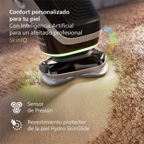 Afeitadora eléctrica Philips i9000 Prestige Ultra, máquina de afeitar hombre en seco y mojado, 5 modos de afeitado, estuche de carga UV