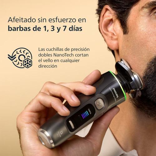 Afeitadora eléctrica Philips i9000 Prestige Ultra, máquina de afeitar hombre en seco y mojado, 5 modos de afeitado, centro de limpieza