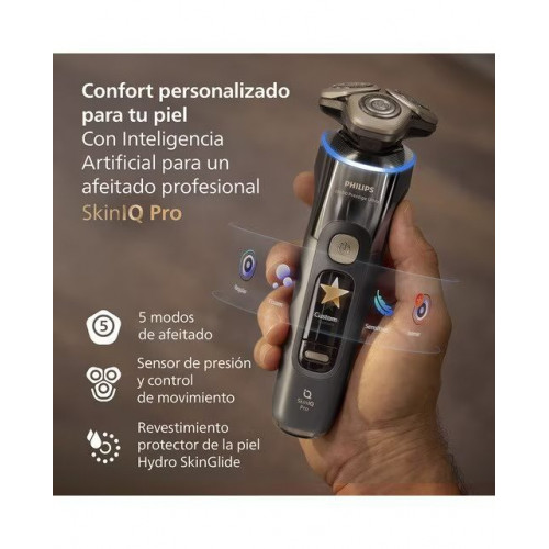Afeitadora eléctrica Philips i9000 Prestige Ultra, máquina de afeitar hombre en seco y mojado, 5 modos de afeitado, centro de limpieza