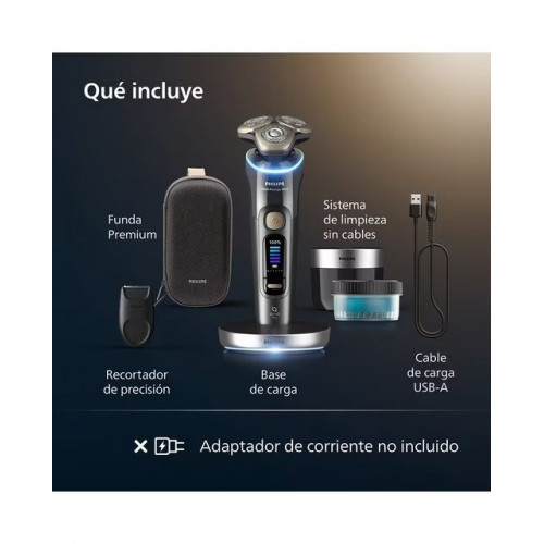 Afeitadora eléctrica Philips i9000 Prestige Ultra, máquina de afeitar hombre en seco y mojado, 5 modos de afeitado, centro de limpieza