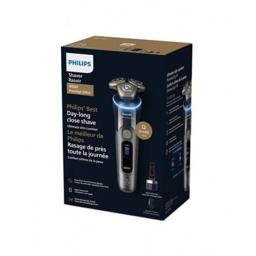 Afeitadora eléctrica Philips i9000 Prestige Ultra, máquina de afeitar hombre en seco y mojado, 5 modos de afeitado, centro de limpieza