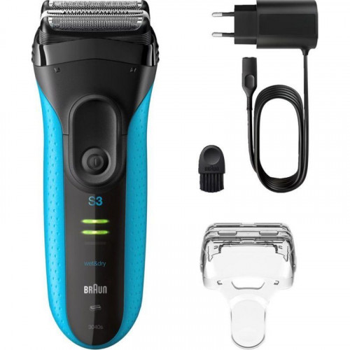 Afeitadora Facial Braun Series 3 3040s Inalámbrica 45min Seco y Mojado 3 Láminas Recortador de Precisión