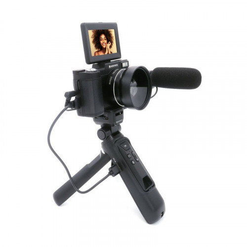 Agfa Photo Kit De Vlogging Cámara VLG-4K/Trípode Powerbank/Control Remoto/Micrófono