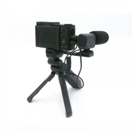 Agfa Photo Kit De Vlogging Cámara VLG-4K/Trípode Powerbank/Control Remoto/Micrófono