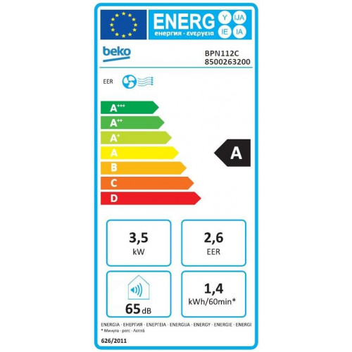 Aire acondicionado portátil BEKO BPN112C 3000FR