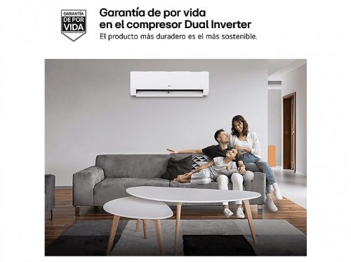 Aire acondicionado Split 1 x 1 - LG PLUSWF09X, 2150 fg/h, Gold Fin™, Tecnología Replace, Wi-Fi, Blanco