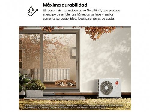 Aire acondicionado Split 1 x 1 - LG PLUSWF09X, 2150 fg/h, Gold Fin™, Tecnología Replace, Wi-Fi, Blanco