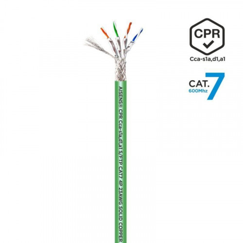 Aisens A146-0667 Bobina Cable de Red RJ45 Cat.7 S/FTP AWG23 LSZH CPR CCA 305m Verde
