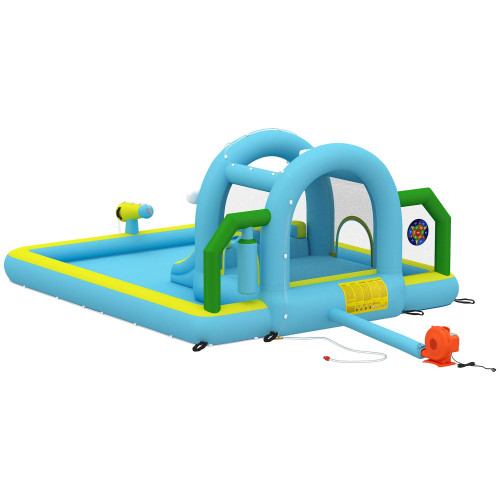 Aiyaplay Castillo Hinchable Acuático Con Soplador 2 Toboganes Trampolín Piscina