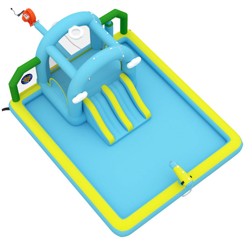 Aiyaplay Castillo Hinchable Acuático Con Soplador 2 Toboganes Trampolín Piscina