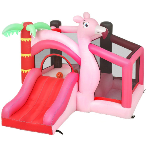 Aiyaplay Castillo Hinchable Para Niños Con Soplador Canasta De Baloncesto Rosa