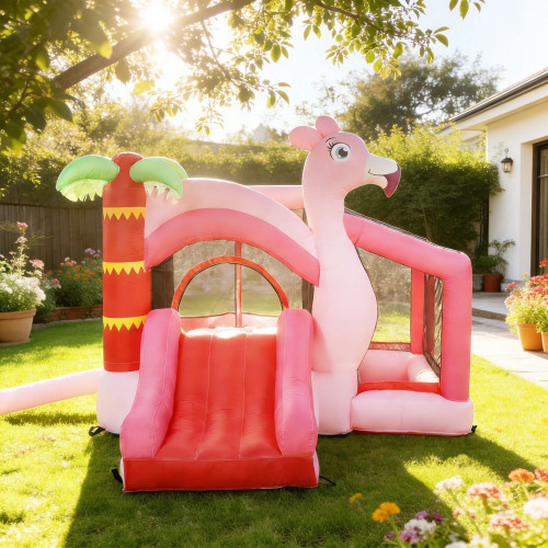 Aiyaplay Castillo Hinchable Para Niños Con Soplador Canasta De Baloncesto Rosa