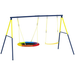 Aiyaplay Columpio Para Bebés Con 2 Columpios Cuerdas Ajustables Multicolor