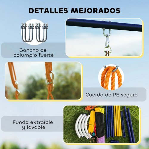 Aiyaplay Columpio Para Bebés Con 2 Columpios Cuerdas Ajustables Multicolor