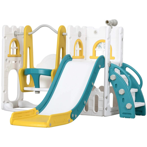 Aiyaplay Tobogán Infantil 6 En 1 Con Columpio Y Tobogán Multicolor