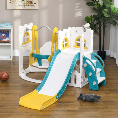 Aiyaplay Tobogán Infantil 6 En 1 Con Columpio Y Tobogán Multicolor