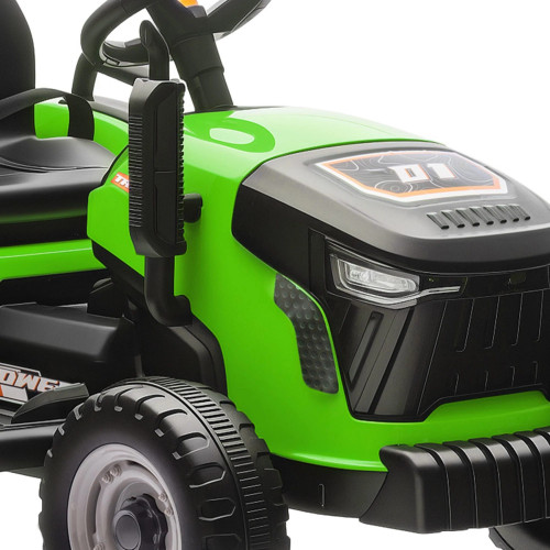 Aiyaplay Tractor Eléctrico Para Niños Con Remolque Desmontable Verde