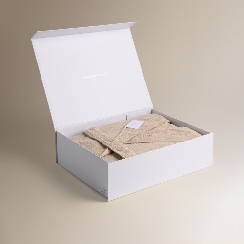 Albornoz unisex con capucha algodón 550 gr/m2 Bee Waffle Graccioza Gris perla