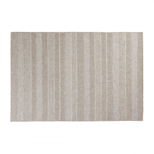 Alfombra exterior/interior polipropileno Semba 200x290cm tejido plano INSPIRE rayas beige natural lavable en lavadora