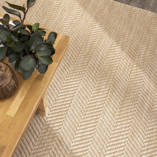 Alfombra exterior/interior polipropileno Waves 200x200cm tejido plano INSPIRE natural