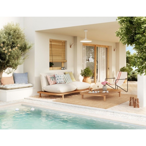 Alfombra exterior/interior polipropileno Waves 200x200cm tejido plano INSPIRE natural