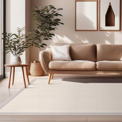 Alfombra exterior/interior pvc SisalTouch 160x230cm tejido plano CINTACOR base antideslizante liso crudo - topo