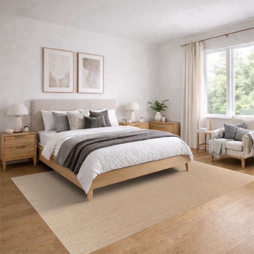 Alfombra exterior/interior pvc SisalTouch 200x290cm tejido plano base antideslizante liso beige
