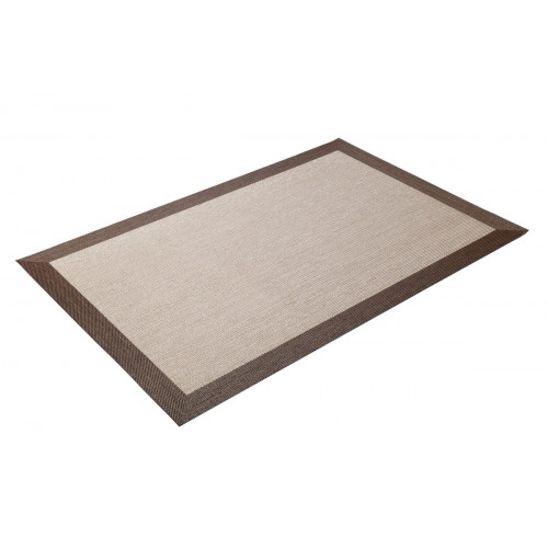 Alfombra exterior/interior pvc Teplon Cenefa 100x150cm tejido plano base antideslizante marco crema / bronce