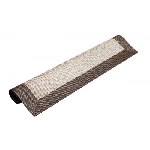 Alfombra exterior/interior pvc Teplon Cenefa 100x150cm tejido plano base antideslizante marco crema / bronce