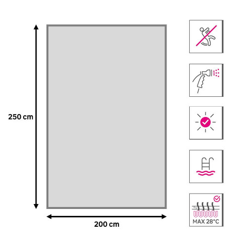 Alfombra exterior/interior pvc Teplon Fresh 200x250cm tejido plano TEMYPLAST base antideslizante liso agua