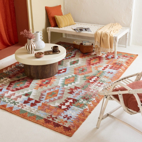 Alfombra lana Ethnic 160x230cm tejido plano INSPIRE kilim multicolor