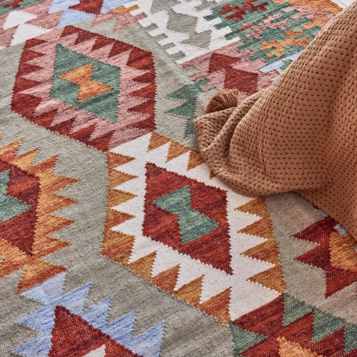 Alfombra lana Ethnic 160x230cm tejido plano INSPIRE kilim multicolor