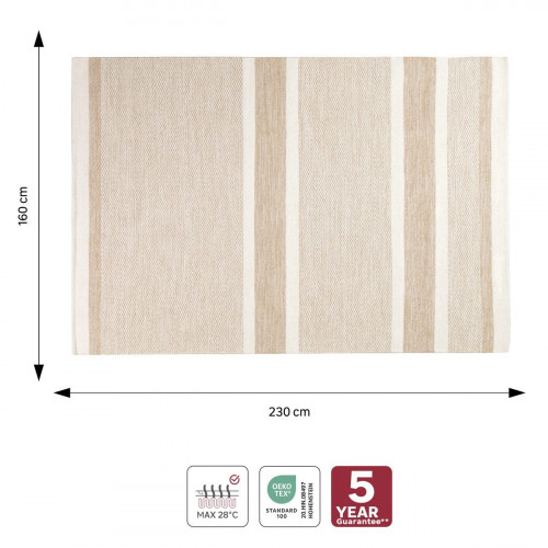 Alfombra lana Grim 160x230cm tejido plano INSPIRE geométrico beige cool/natural